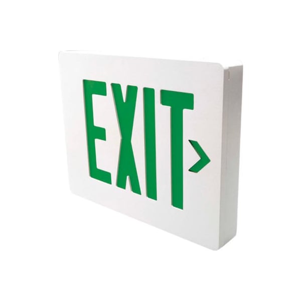 Hubbell Lighting Hubbell SEDGW Die Cast Aluminum LED Exit Sign, White w/ Green Letters, Double Face, Damp Listed SEDGWV11 - main
